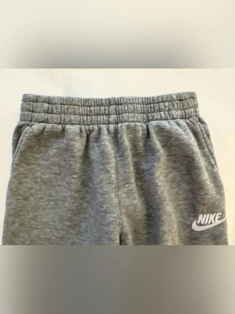Nike Kids’ Grey Kids Fleece Joggers with White Logo